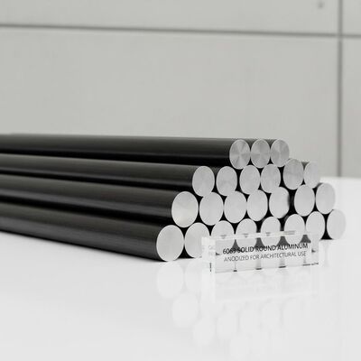6063 Massivrunder Aluminiumstab, anodiert für architektonische Verwendung mit einer Toleranz von ± 0,1 mm